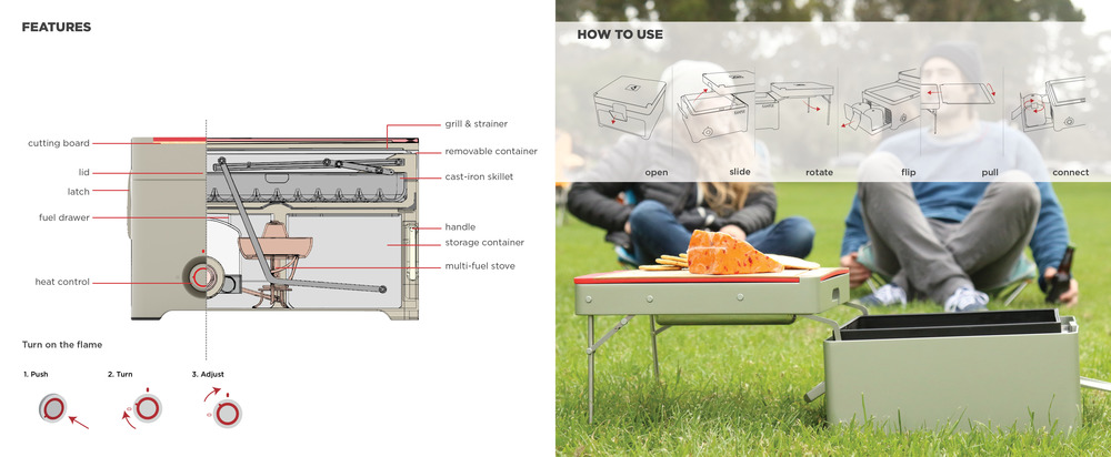 Use case 01 — Kamper deployed for campsite cooking.